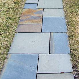 Natural cleft bluestone walkway.